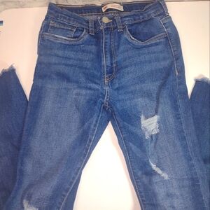 14 Kids Levi's Blue Skinny Jeans Distressed